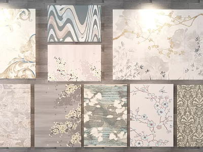 Square Rugs With Various Floral And Geometric Patterns For Home Decor 3d model