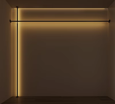 Modern Minimalist Wall Design With Cross Lines And Soft Lighting 3d model