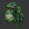Realistic Chimpanzee Head Model with Detailed Features on Dark Background 3d model