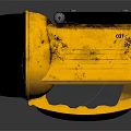 Yellow Explosion Proof Industrial Searchlight With Black Frame And Stable Base 3d model