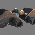 Vintage Metal Binoculars Commercial Equipment With Brass Accents And Retro Design