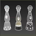 Stylish Decorative Spice Bottles With Different Colors And Intricate Patterns For Kitchen Use 3d model
