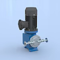 Industrial Pump Equipment With Blue Body Black Motor And Metal Connection Components