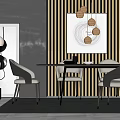 Modern Dining Table and Chair Combination Dining Table and Chair 3d model