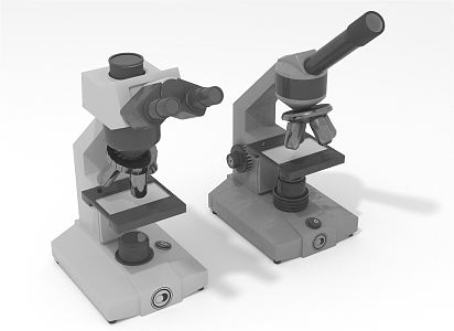 modern microscope 3d model