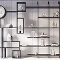 Modern Multi tiered Bookshelf With Books Decorative Items Clock And Potted Plant
