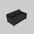 Dark Gray Two Seater Sofa With Vertical Stripes Modern Fabric Design 3d model