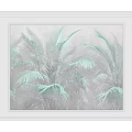 Light Green Palm Leaves On Light Gray Background With Fresh Natural Style