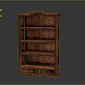 Sturdy Classic Wooden Bookshelf With Multiple Shelves And Bottom Drawers