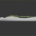 3D Detailed Topographic Terrain Model With Mountain Ranges Valleys And Green Vegetation