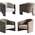 Single Seater Sofa Modern Design With Various Colors Upholstered Comfortable Armrest 3d model