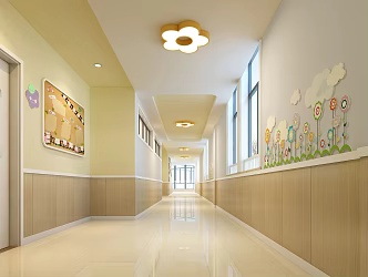 Modern corridor walkway 3d model