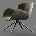 Modern Stylish Accent Chair With Curved Velvet Upholstery And Sturdy Metal Spider Legs