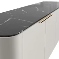 Modern White And Black TV Stand With Golden Metal Legs And Storage Cabinets