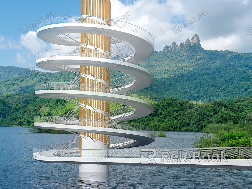 modern staircase revolving staircase model