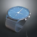 Modern Blue Dial Watch with Metal Mesh Strap and Sleek Design