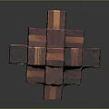 Modern Building Blocks Geometric Puzzle Wood Puzzle Toy 3d model