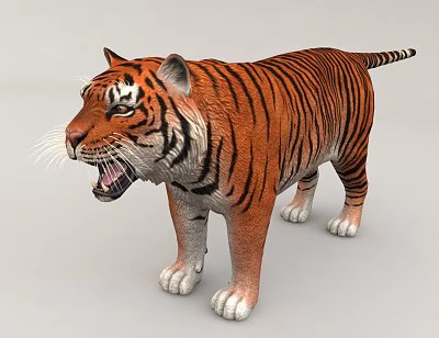 Realistic Tiger 3D Model With Striped Body 3d model Realistic Tiger 3D Model With Striped Body 3d model