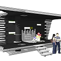 modern gallery shelf 3d model