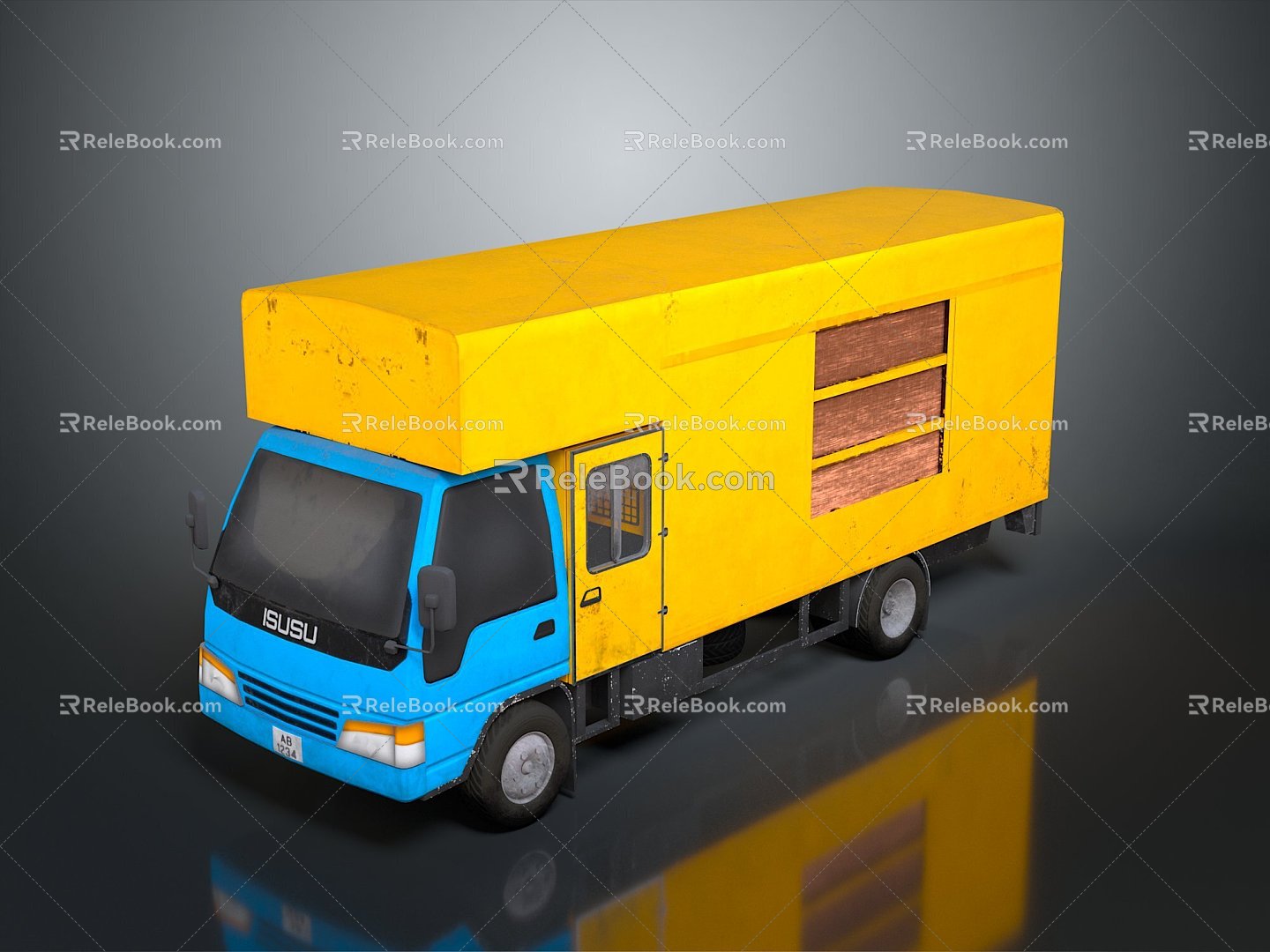 Small truck small box cargo transport vehicle small transport vehicle van vehicle realistic 3d model