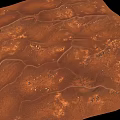 Martian Ground With Red Sandy Surface And Ridges Covered In Rocks 3d model
