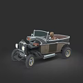 Vintage Convertible Car With Open Top Brown Seats And Classic Design