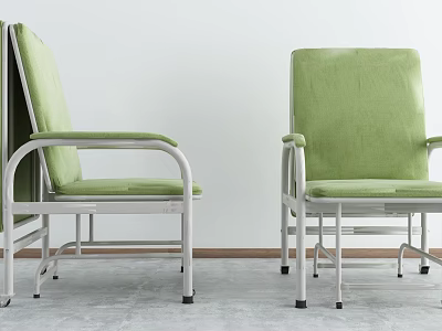 Green Fabric Leisure Chair With Modern Metal Frame And Comfortable Design 3d model