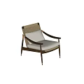 Modern Accent Chair With Woven Rattan Back Wooden Armrest Cushioned Seat And Metal Legs