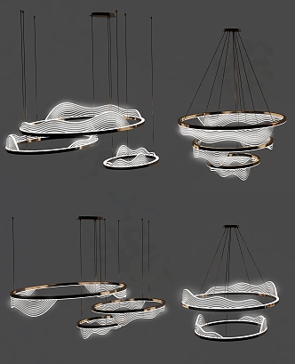 New Chinese Style Light Luxury Chandelier 3d model