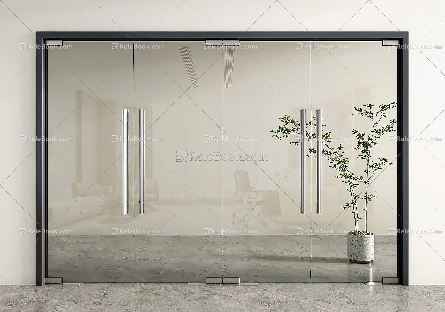 glass double door glass door office glass door shop glass door glass door office door 3d model