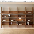 Bookcase Bookshelf Quiet Wind Bookcase 3d model