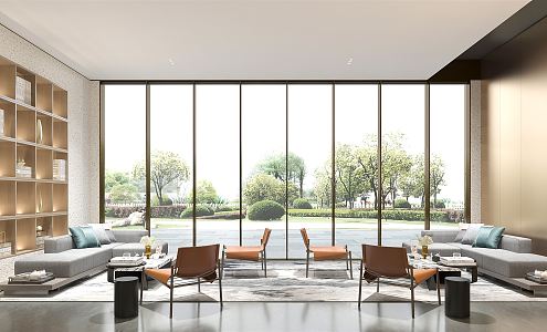 Modern Reception Area Sales Office Negotiation Room Sales Department Rest Area Hotel Lobby Office Building Office Building Lobby Rest Area 3d model