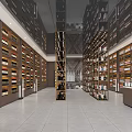 Tobacco and Liquor Store Spacious Retail Interior With Shelves Stocked Wines Tobacco Products