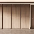 Modern Minimalist Wooden Wardrobe Design Featuring Panel Doors And Built in Storage Solutions