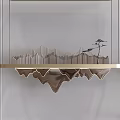 Modern Luxury Chandelier Interior Design With Mountain Cloud Pattern Metal Frame 3d model
