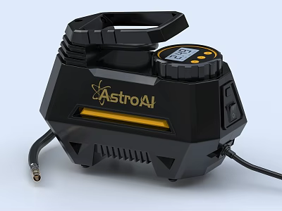 AstroAI Industrial Portable Air Compressor With Black Design Digital Display Handle And Ventilation Holes 3d model