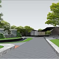 Modern Sales Office Building Design With Curved Roof Landscaped Gardens And Water Features