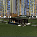 Modern Residential Landscape With Colorful Paved Areas Lush Green Lawns And Recreational Spaces