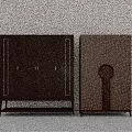 Modern Dark Brown Wooden Wardrobe Design With Decorative Lines And Textured Pattern Cabinet
