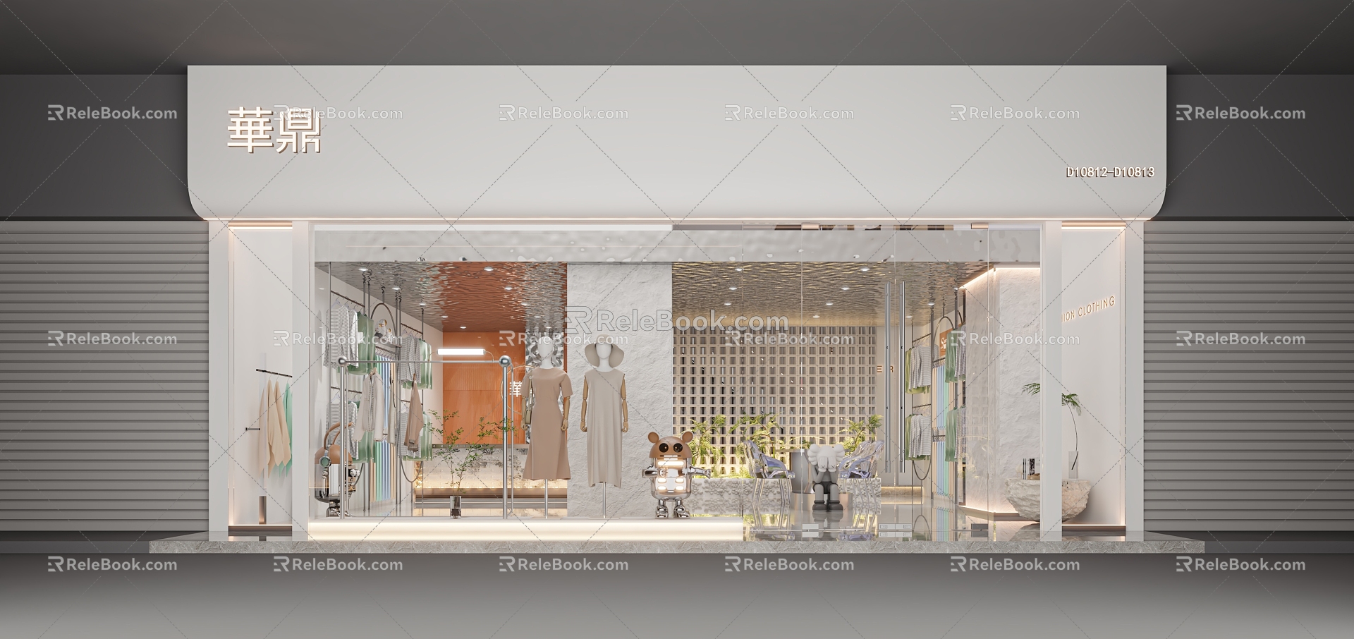 Modern Clothing Store Exhibition Hall Clothing Fabric Fabric Textile Store 3d model