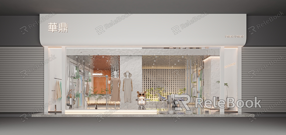 Modern Clothing Store Exhibition Hall Clothing Fabric Fabric Textile Store model