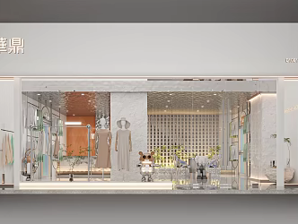 Modern Clothing Store Exhibition Hall Clothing Fabric Textile Store 3d model