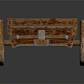 Traditional Wooden Cart With Large Spoked Wheel And Wooden Handle Frame