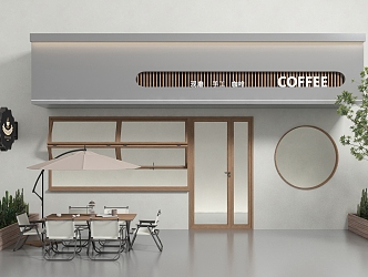 Modern Door Head Coffee Store 3d model