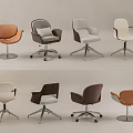 Modern Office Chairs With Swivel Bases And Various Colors In Contemporary Design
