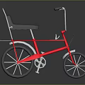 Red Bicycle With Black Seat White Frame Handlebars And Two Wheels