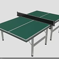 Green Tabletop Ping Pong Table Furniture with Metal Legs and Black Net Design