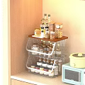 Fresh Fruit Storage Solutions with Metal Wood Three Tier Kitchen Shelf and Appliances