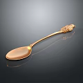 Golden Decorative Spoon With Intricate Handle Design For Home Living