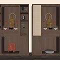 Modern Open Design Buddhist Shrine Cabinet With LED Light Strips Buddha Statue Incense Burner And Drawer